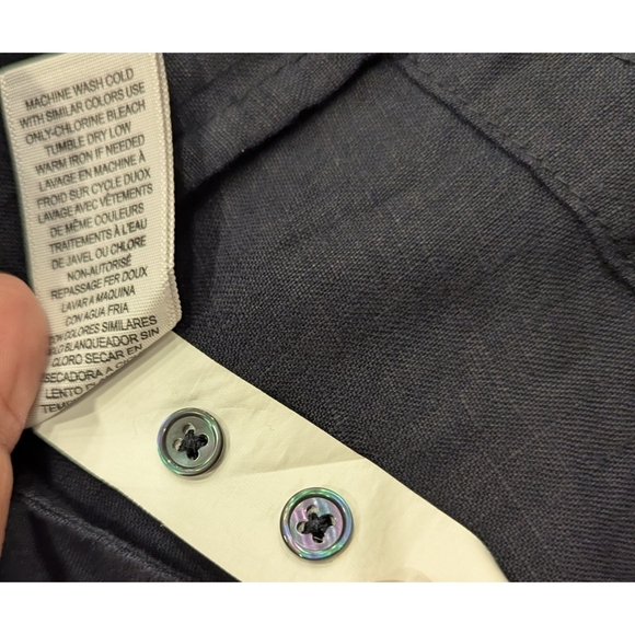 Standard James Perse Navy 100% Linen Shirt Dress Size XL - Picture 6 of 9